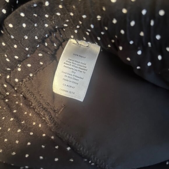 Talbots Black/White polka dot pull on pants, size 2X - Picture 5 of 5